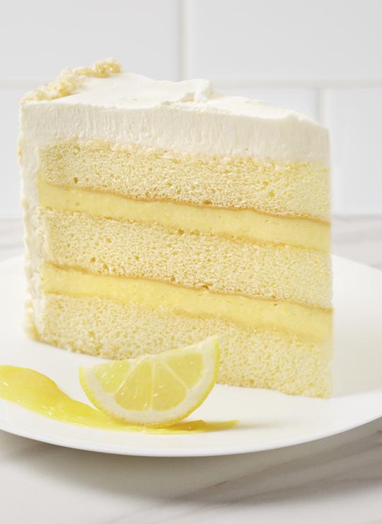 A slice of Lemon Ice Box Cake