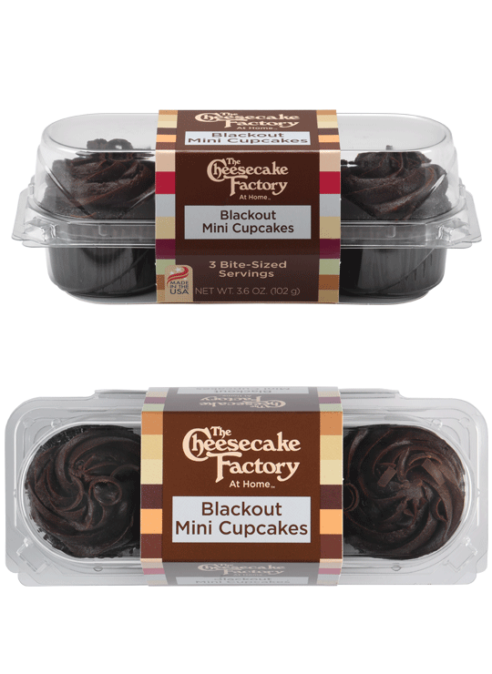 Image of Blackout Mini Cupcake 3-Pack from the Side & overhead